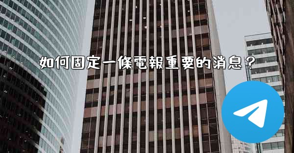 如何固定一條電報重要的消息？