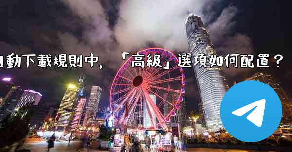 電報媒體自動下載規則中，「高級」選項如何配置？