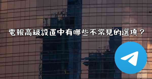 電報高級設置中有哪些不常見的選項？