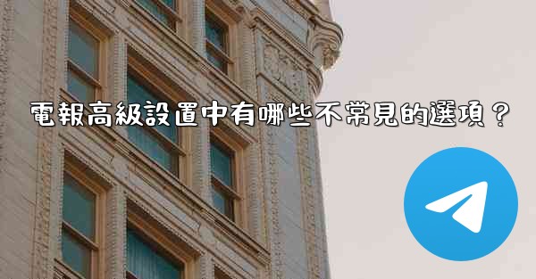 電報高級設置中有哪些不常見的選項？