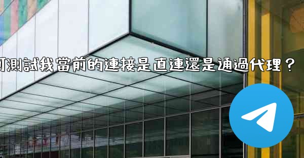 電報如何測試我當前的連接是直連還是通過代理？