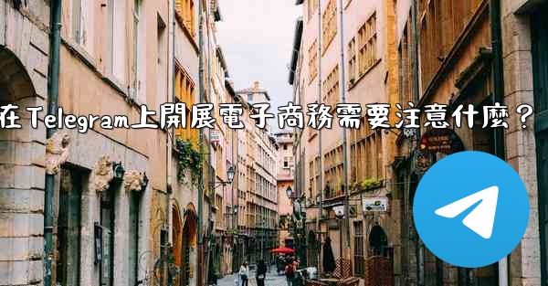 <b>在Telegram上開展電子商務需要注意什麼？</b>